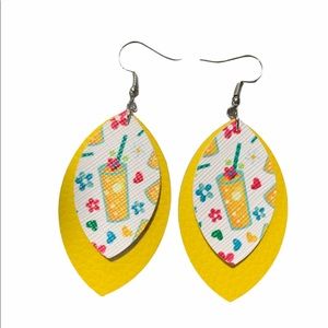 All 5 for $15 or $5 each Faux Leather Dangle Earrings